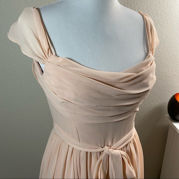 Vera Wang Peach Cream Dress Sz 4 - Picture 2 of 12